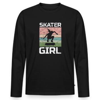 Skateboard Skater Fille Skate Skate Cadeau - T-shirt manches longues Premium bio Homme - noir - Devant - Nico (187cm)