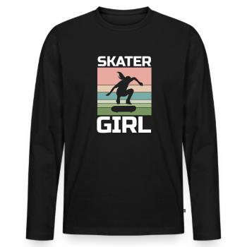 Skate Skater Fille - T-shirt manches longues Premium bio Homme - noir - Devant - Nico (187cm)
