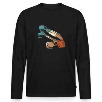Longboard - Männer Premium Bio Langarmshirt - Schwarz - Vorne - Nico (187cm)