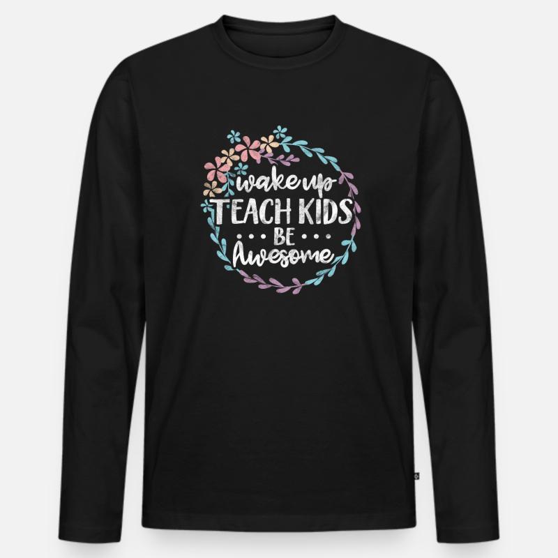 Lehrer Lehrerin - Männer Premium Bio Langarmshirt - Schwarz