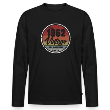 1962 - Men's Premium Organic Long Sleeve Shirt - black - Front - Nico (187cm)