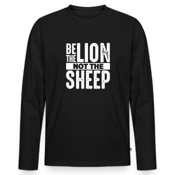 Motivation - Men's Premium Organic Long Sleeve Shirt - black - Front - Nico (187cm)