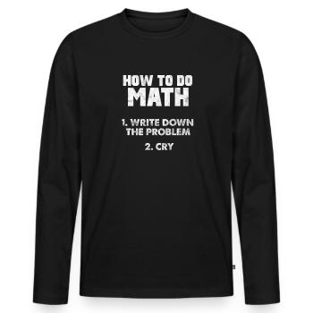 Mathematik - Männer Premium Bio Langarmshirt - Schwarz - Vorne - Nico (187cm)