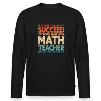 Mathematics - Men's Premium Organic Long Sleeve Shirt - black - Front - Nico (187cm)