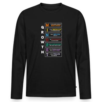 Motivation - Men's Premium Organic Long Sleeve Shirt - black - Front - Nico (187cm)