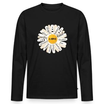 Motivation - Men's Premium Organic Long Sleeve Shirt - black - Front - Nico (187cm)