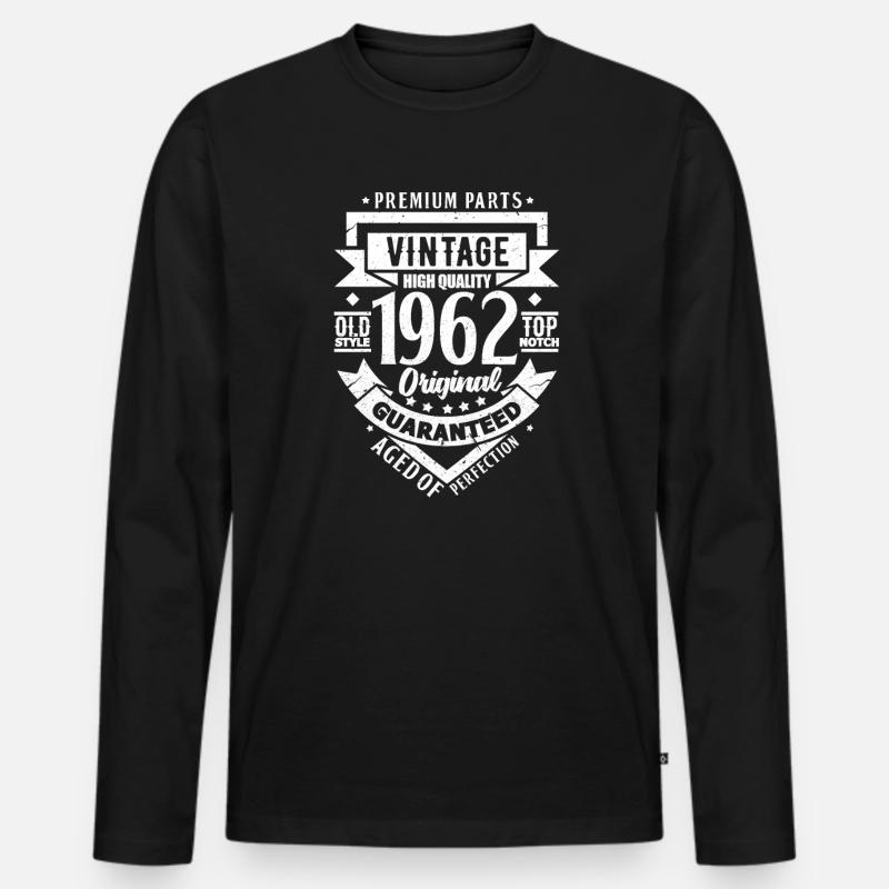 1962 - Männer Premium Bio Langarmshirt - Schwarz