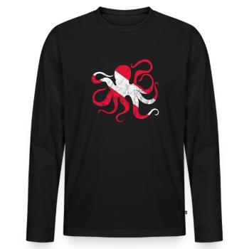 Octopus Octopus Octopus Octopus Sea Gift - Men's Premium Organic Long Sleeve Shirt - black - Front - Nico (187cm)