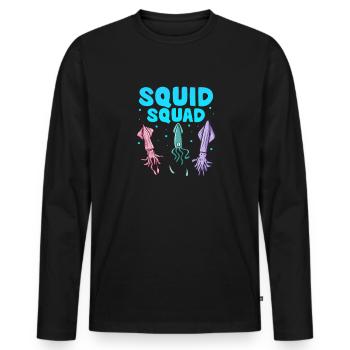 Squid - Men's Premium Organic Long Sleeve Shirt - black - Front - Nico (187cm)