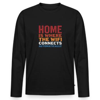 Computer - Männer Premium Bio Langarmshirt - Schwarz - Vorne - Nico (187cm)