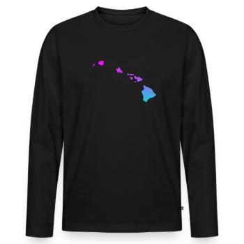 Hawaii - Men's Premium Organic Long Sleeve Shirt - black - Front - Nico (187cm)