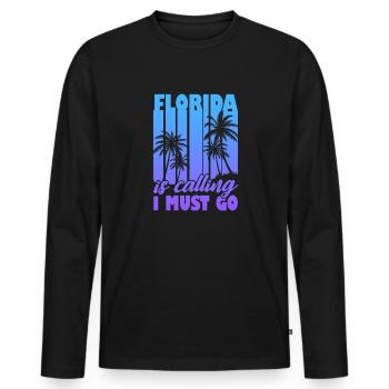 Florida - Men's Premium Organic Long Sleeve Shirt - black - Front - Nico (187cm)