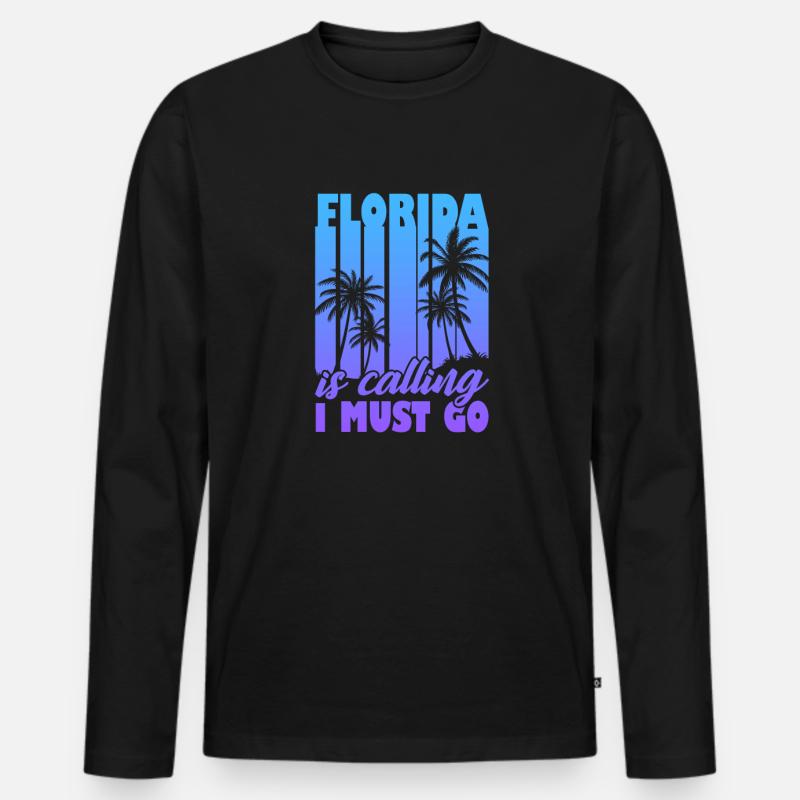Florida - Männer Premium Bio Langarmshirt - Schwarz