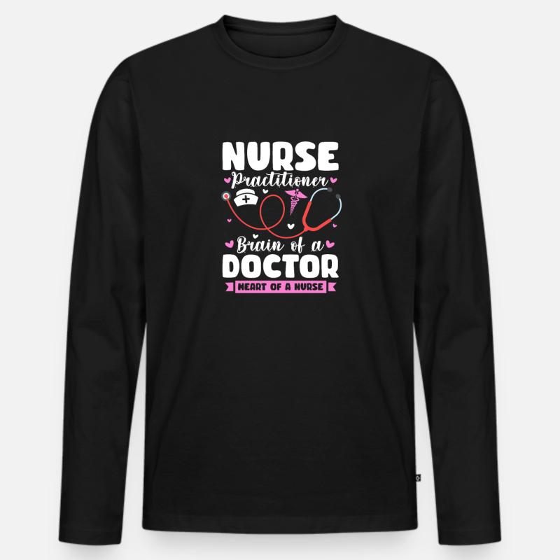 Krankenschwester - Männer Premium Bio Langarmshirt - Schwarz
