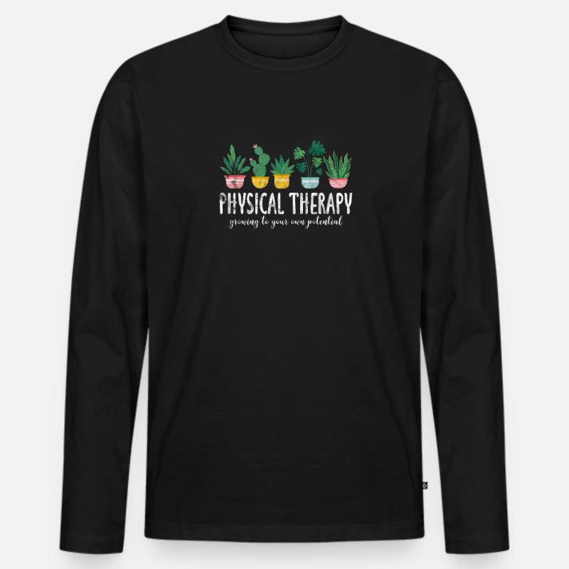 Physiotherapeut Physiotherapie Physio Geschenk - Männer Premium Bio Langarmshirt - Schwarz