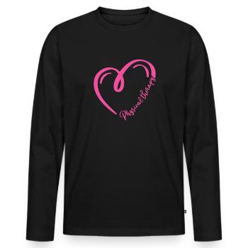 Physiotherapist - Men's Premium Organic Long Sleeve Shirt - black - Front - Nico (187cm)