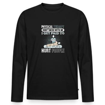 Physiothérapeute Physiothérapie Physio Cadeau - T-shirt manches longues Premium bio Homme - noir - Devant - Nico (187cm)