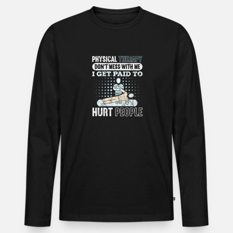 Physiotherapeut Physiotherapie Physio Geschenk - Männer Premium Bio Langarmshirt - Schwarz
