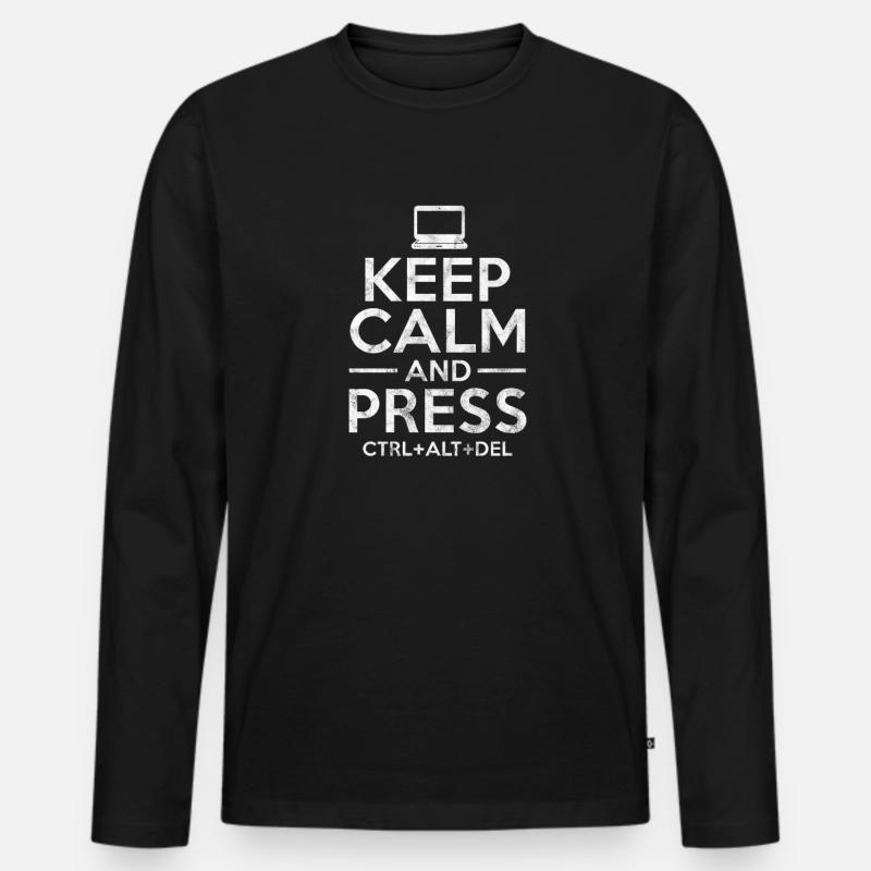 Computer Nerd Programmeur PC Cadeau informatique - T-shirt manches longues Premium bio Homme - noir