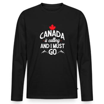 Canada - T-shirt manches longues Premium bio Homme - noir - Devant - Nico (187cm)