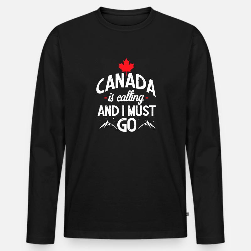 Kanada - Männer Premium Bio Langarmshirt - Schwarz