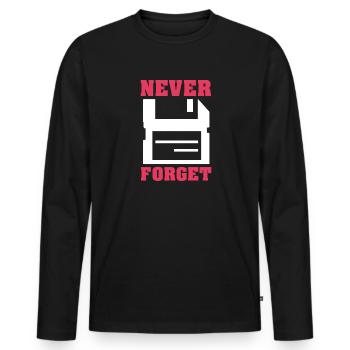 Computer - Männer Premium Bio Langarmshirt - Schwarz - Vorne - Nico (187cm)
