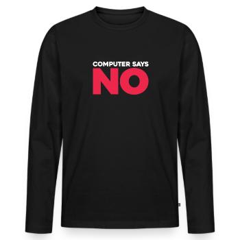Computer - Männer Premium Bio Langarmshirt - Schwarz - Vorne - Nico (187cm)