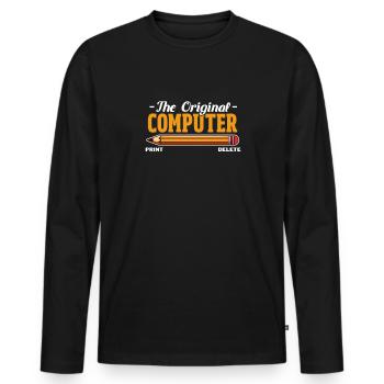 Computer - Männer Premium Bio Langarmshirt - Schwarz - Vorne - Nico (187cm)