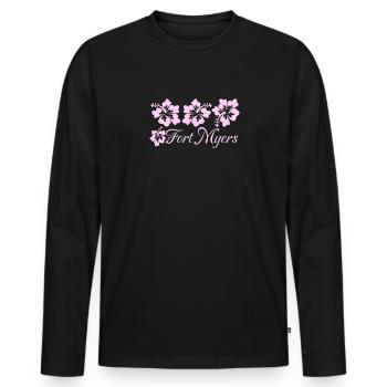 Florida - Men's Premium Organic Long Sleeve Shirt - black - Front - Nico (187cm)
