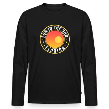 Florida - Men's Premium Organic Long Sleeve Shirt - black - Front - Nico (187cm)