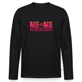 Motivation Motiver Carrière Dire Cadeau - T-shirt manches longues Premium bio Homme - noir - Devant - Nico (187cm)