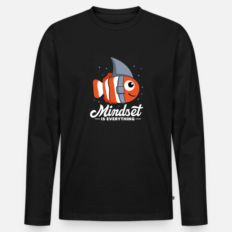 Motivation - Männer Premium Bio Langarmshirt - Schwarz