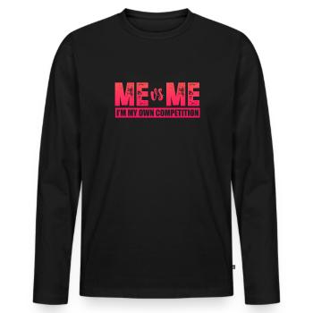 Motivation - T-shirt manches longues Premium bio Homme - noir - Devant - Nico (187cm)