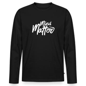 Motivation - Men's Premium Organic Long Sleeve Shirt - black - Front - Nico (187cm)