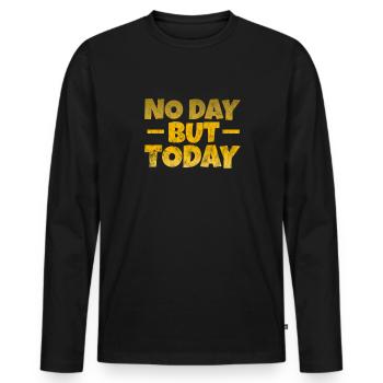 Motivation Motivate Career Saying Gift - Men's Premium Organic Long Sleeve Shirt - black - Front - Nico (187cm)
