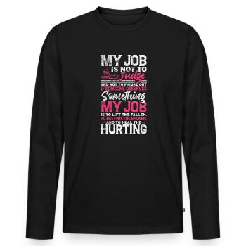 Physiothérapeute Physiothérapie Physio Cadeau - T-shirt manches longues Premium bio Homme - noir - Devant - Nico (187cm)