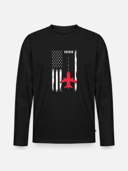 Pilot - Men's Premium Organic Long Sleeve Shirt - black