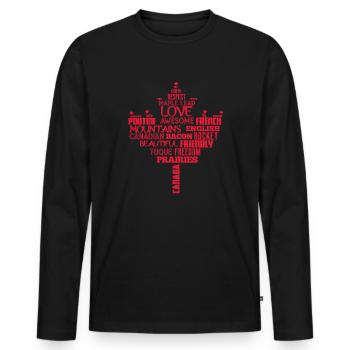 Canada - T-shirt manches longues Premium bio Homme - noir - Devant - Nico (187cm)