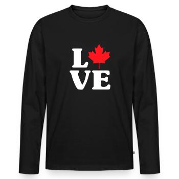 Canada - T-shirt manches longues Premium bio Homme - noir - Devant - Nico (187cm)