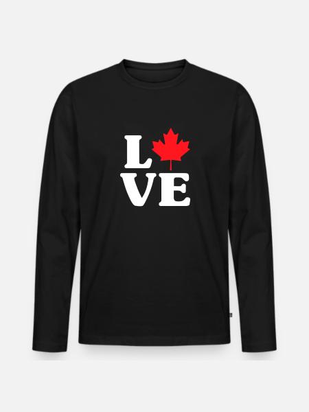 Canada - Men's Premium Organic Long Sleeve Shirt - black