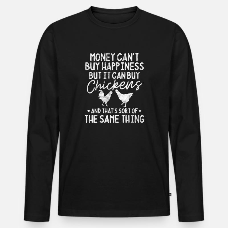 Huhn - Männer Premium Bio Langarmshirt - Schwarz