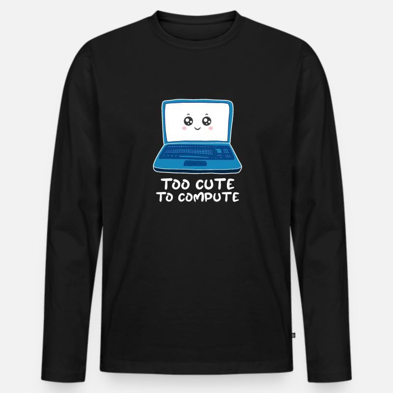 Computer - Männer Premium Bio Langarmshirt - Schwarz