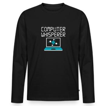 Computer - Männer Premium Bio Langarmshirt - Schwarz - Vorne - Nico (187cm)