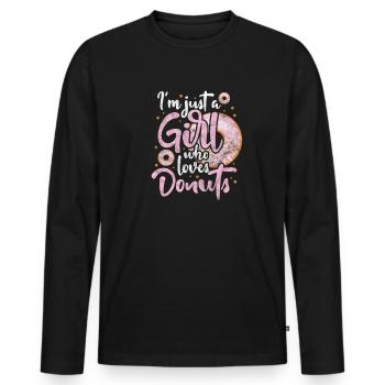 Fille beignet - T-shirt manches longues Premium bio Homme - noir - Devant - Nico (187cm)