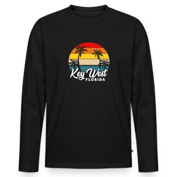 Florida - Men's Premium Organic Long Sleeve Shirt - black - Front - Nico (187cm)