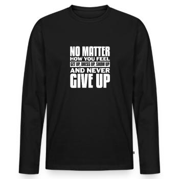 Motivation - Men's Premium Organic Long Sleeve Shirt - black - Front - Nico (187cm)