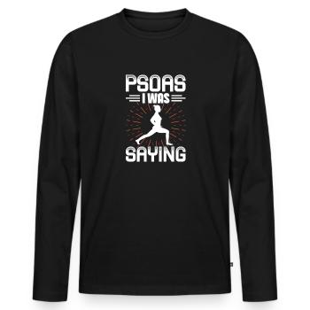 Physiotherapist - Men's Premium Organic Long Sleeve Shirt - black - Front - Nico (187cm)