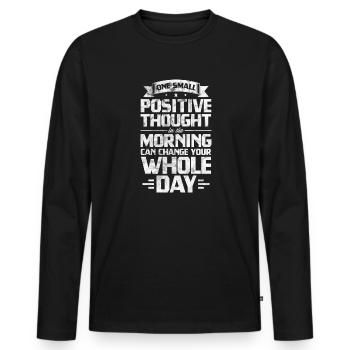 Motivation Motiver Carrière Dire Cadeau - T-shirt manches longues Premium bio Homme - noir - Devant - Nico (187cm)