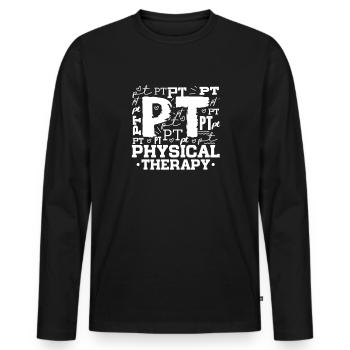 Physiotherapist - Men's Premium Organic Long Sleeve Shirt - black - Front - Nico (187cm)