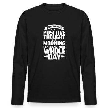 Motivation - Men's Premium Organic Long Sleeve Shirt - black - Front - Nico (187cm)